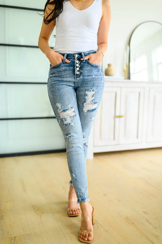 Weekend Deals That Wow Talulla Bleach Splash Button Fly Destroyed Skinny Jeans