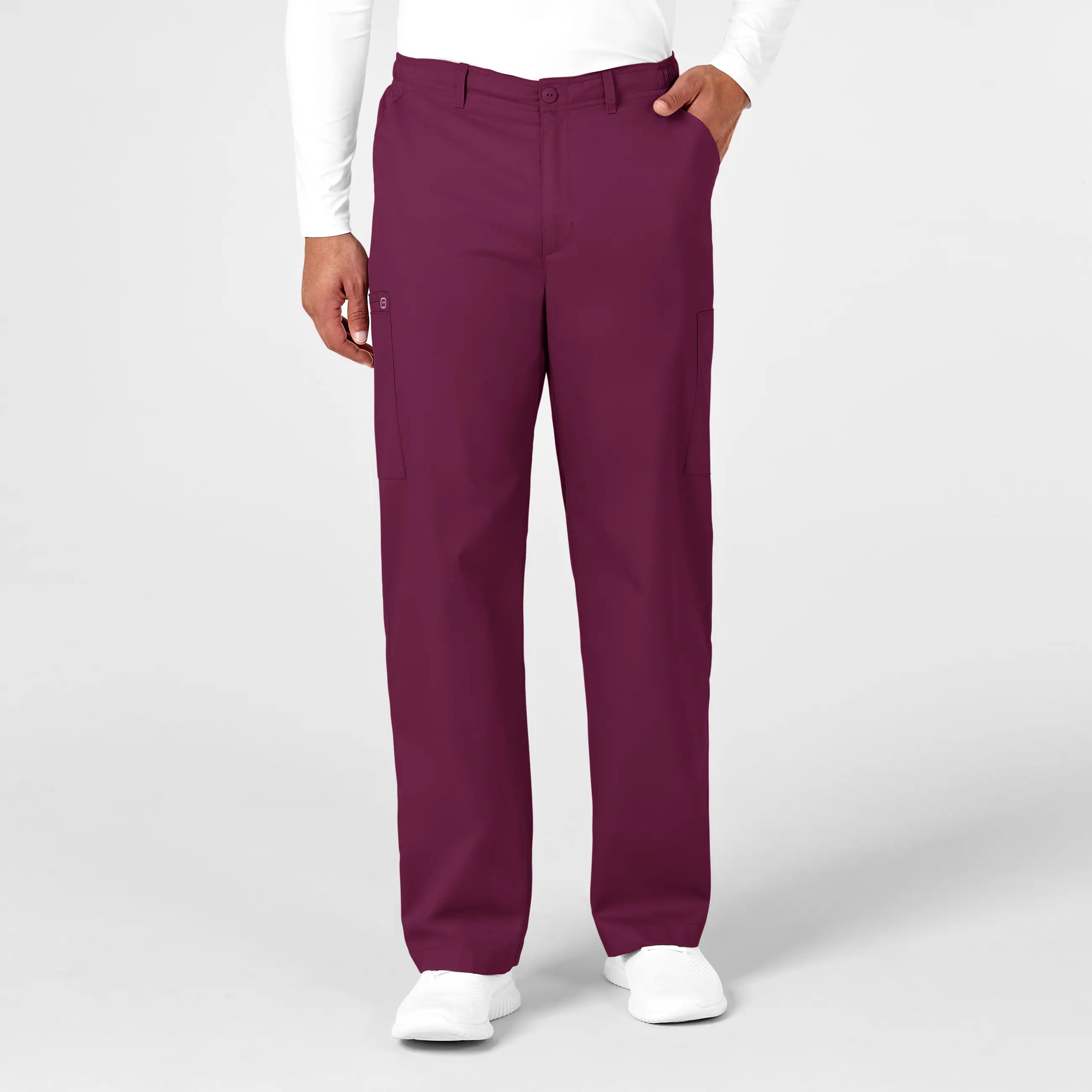 Deep Discounts Wink Men's WonderWORK Cargo Scrub Pant - Wine
