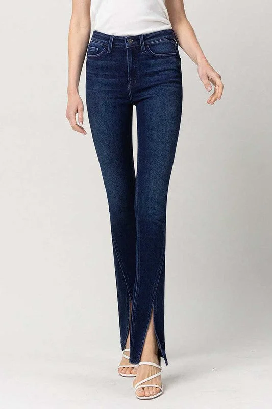 Lowest Price High Rise Slim Straight W/Slit