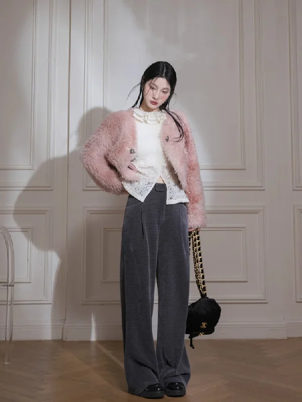Weekend Offers That Dazzle Velvet wide-leg pants【s0000005848】