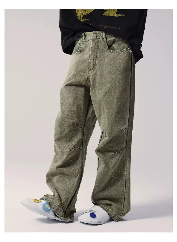 Deal Zone Loose Fit Washed Workwear Jeans