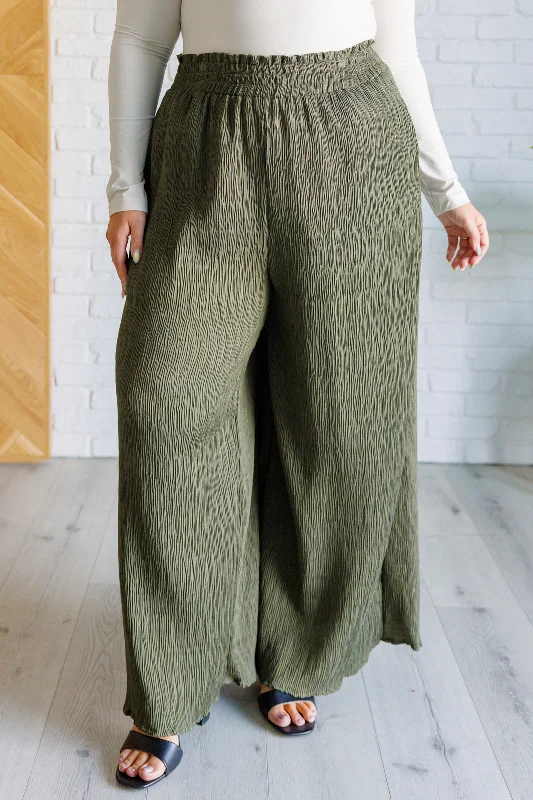 Bargain Blast Harmony High Rise Wide Leg Pants in Olive