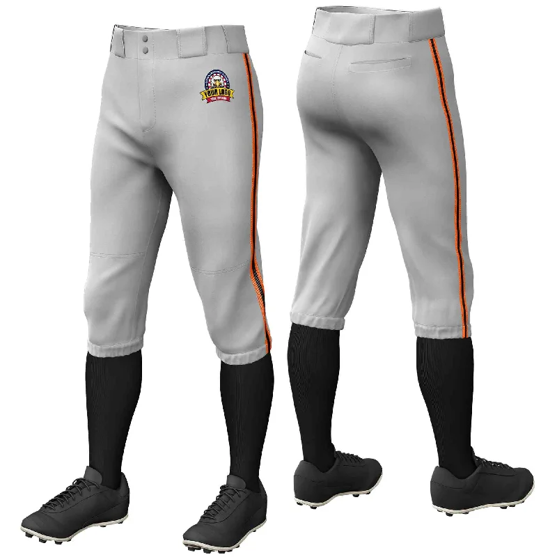 Weekend Bargains to Sizzle Custom Gray Orange Black-Orange Classic Fit Stretch Practice Knickers Baseball Pants Weekend Bargains to Sizzle Custom Gray Orange Black-Orange Classic Fit Stretch Practice Knickers Baseball Pants