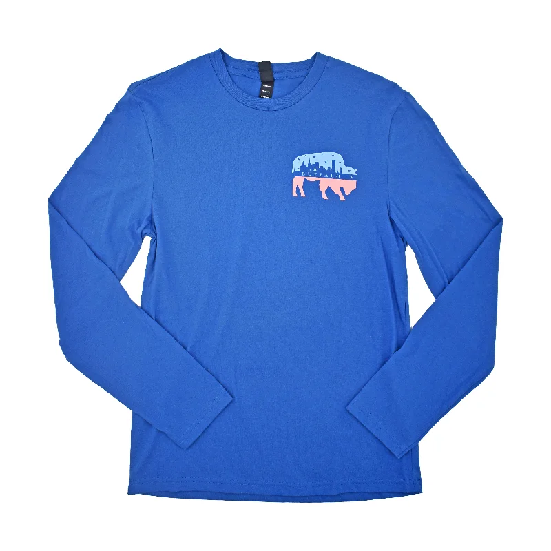 Bargain Blast BFLO Maritime Blue USA Long Sleeve Shirt