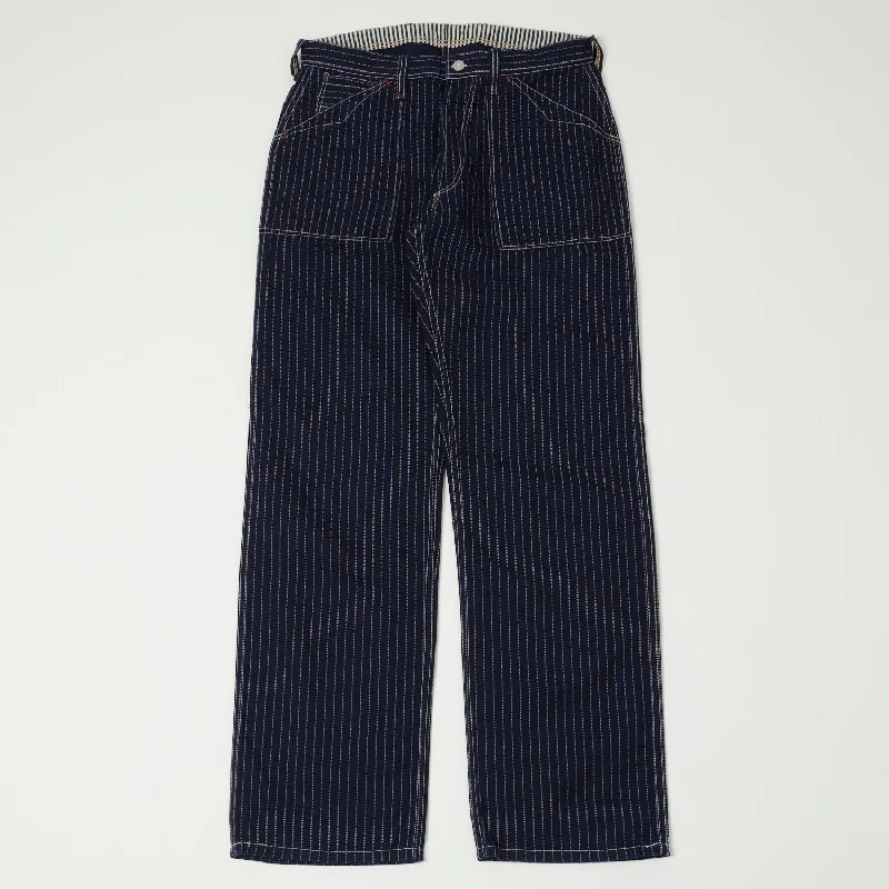 Price Drop Freewheelers 2312001 Longshoreman Overall Trouser - Indigo Wabash Stripe