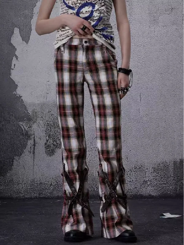 Midnight Madness Niche retro plaid wide leg pants【s0000006700】