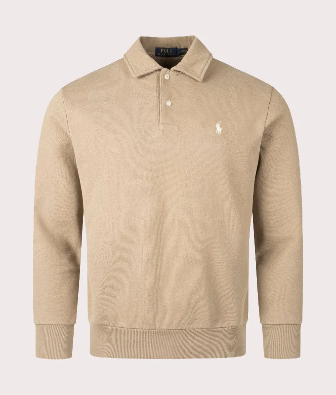 Weekend Deal Loopback Fleece Collared Sweatshirt
