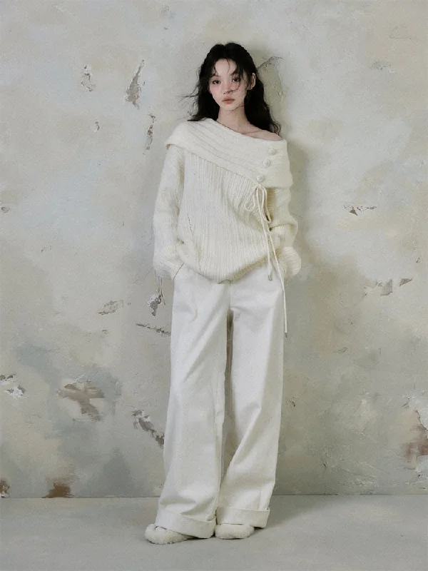 Great Deals High waist straight wide leg pants【s0000005552】
