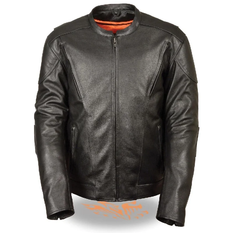 Big Savings Milwaukee Leather MLM1530 Men's Vented Black Leather Scooter Jacket with Kidney Padding Big Savings Milwaukee Leather MLM1530 Men's Vented Black Leather Scooter Jacket with Kidney Padding