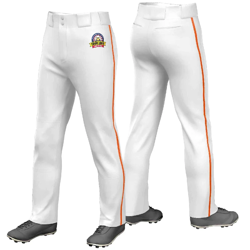 Weekend Offers That Shine Custom White Orange Classic Fit Stretch Practice Loose-fit Baseball Pants Weekend Offers That Shine Custom White Orange Classic Fit Stretch Practice Loose-fit Baseball Pants