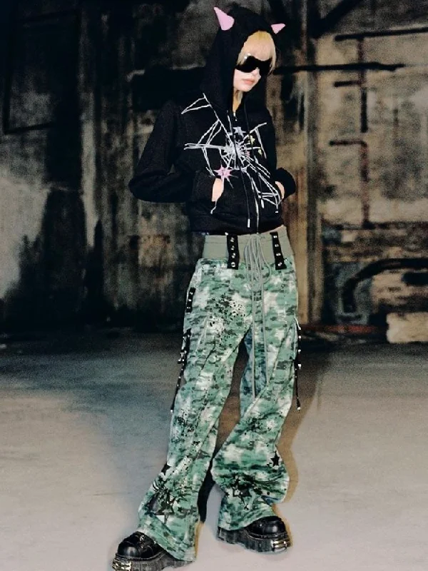 Deal Dash Camouflage Spray Paint Print Jeans [s0000004814]