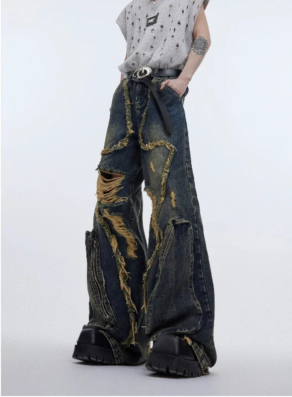 While Supplies Last Frayed Seams Distressed Jeans