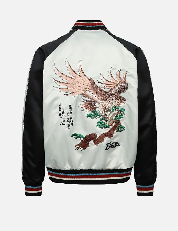 Sneak Peek Sale Eagle and Logo Embroidery Reversible Souvenir Jacket