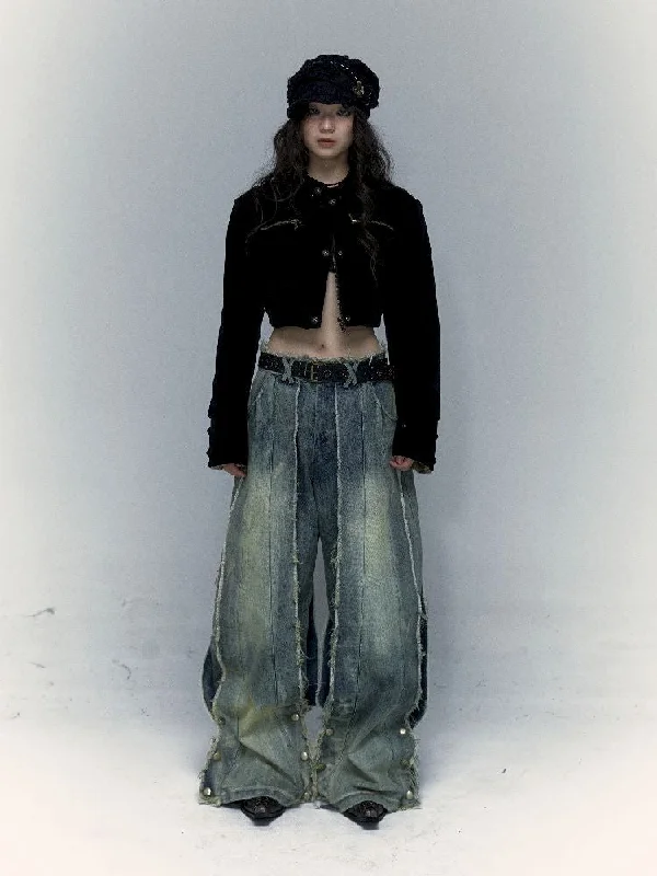 Deal Explosion Heavy Duty Loose Wide Leg Jeans [s0000005013]
