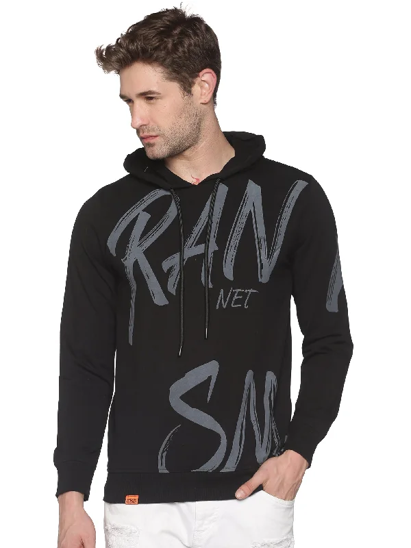Weekend Discounts to Enjoy Men Printed Black Sweatshirt