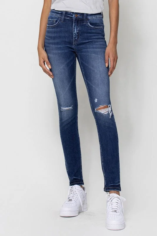 Special Discount Mid Rise Ankle Skinny W/Distressed Hem