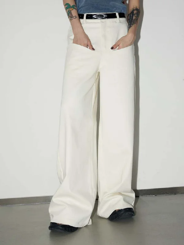 New Arrival Basic Wide Leg Front Pocket Pants [s0000006739]