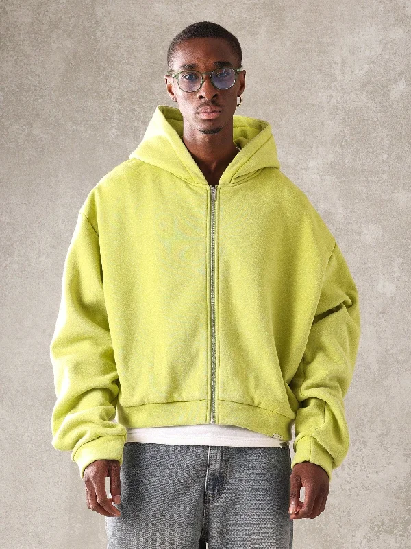 Midnight Madness Cropped Zip Through Washed Hoodie
