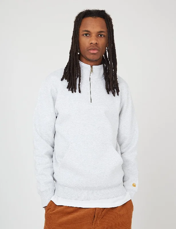Best Bargains Carhartt-WIP Chase Neck Zip Sweatshirt - Grey Heather/Gold