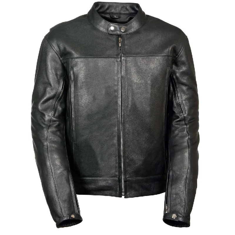 Early Access Z1R1540 Men’s ‘357’ Classic Collarless Black Leather Jacket