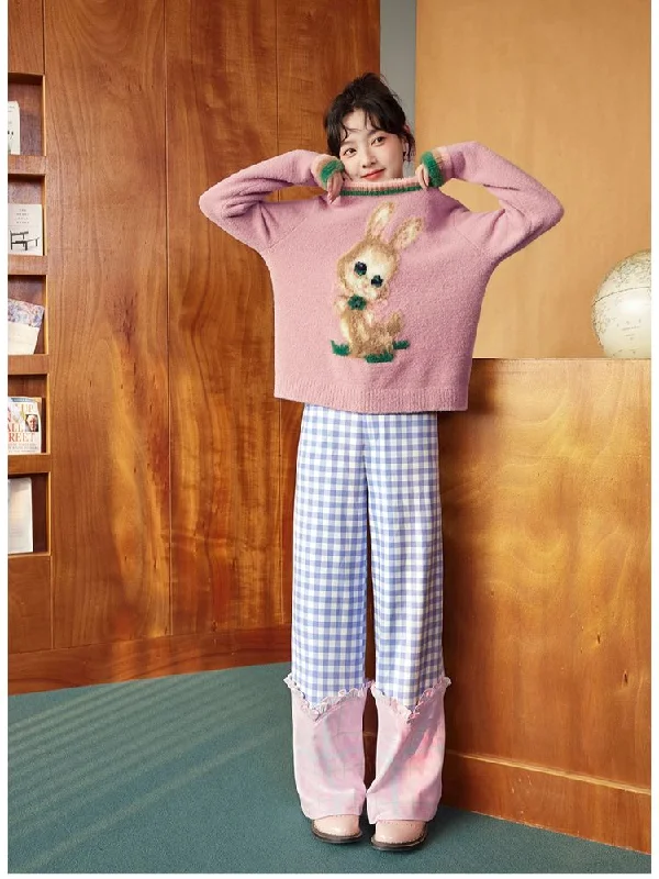 Limited Stock Plaid slim straight pants【s0000005344】