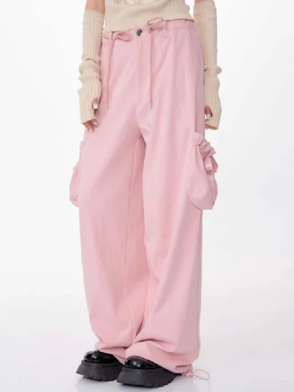 Deal of the Week High Waist Ribbon Pocket Wide Leg Pants [s0000007138]