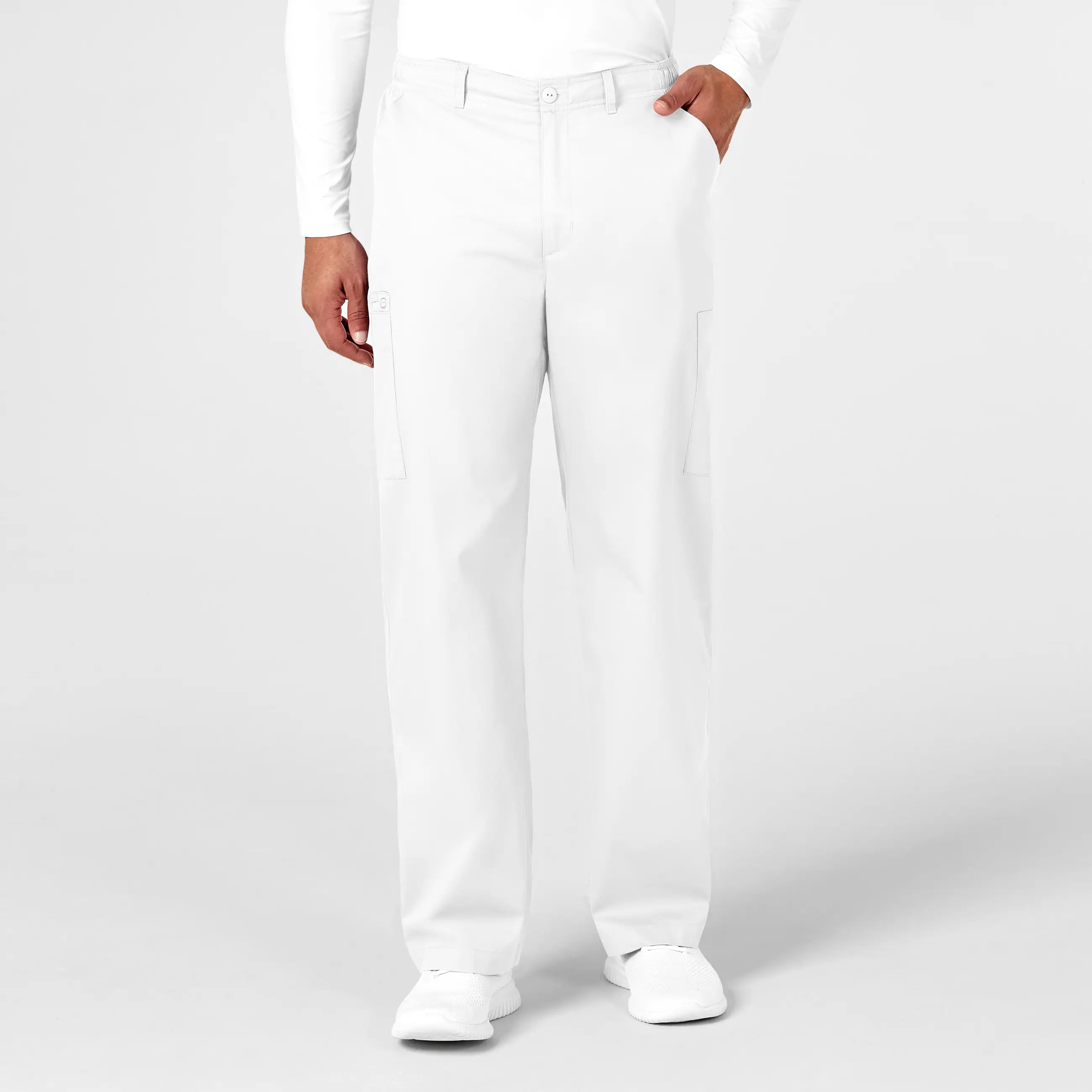 Weekend Bargains to Cherish Wink Men's WonderWORK Cargo Scrub Pant - White