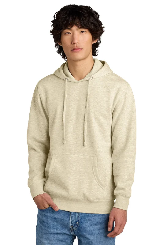 Crazy Deals District Mens Very Important Fleece Hooded Sweatshirt Hoodie w/ Pouch Pocket - Heather Oatmeal