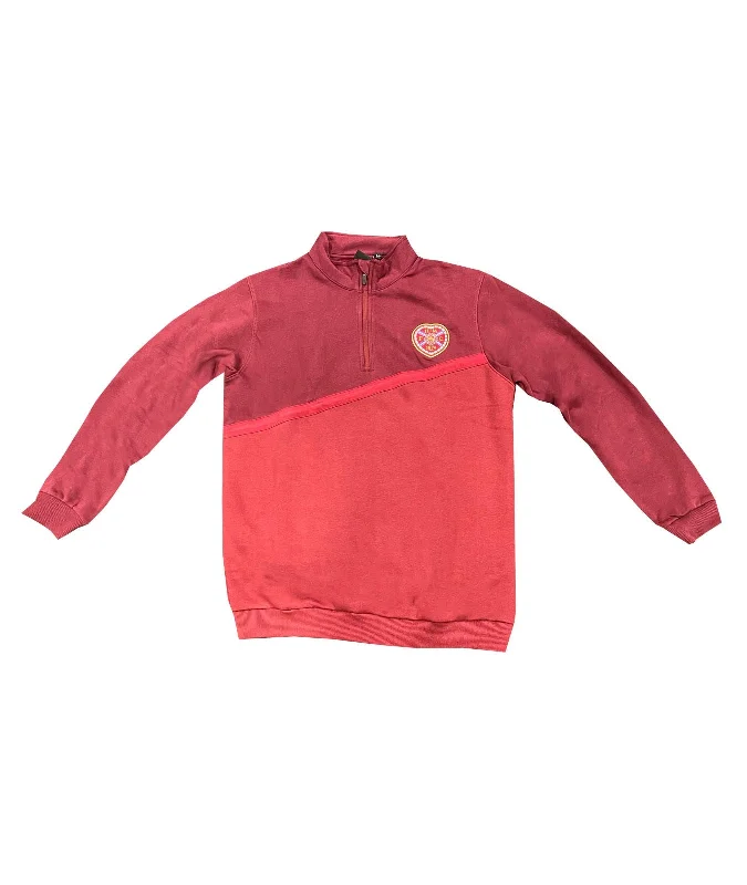 Instant Savings Maroon 1/4 Zip Diagonal Sweatshirt