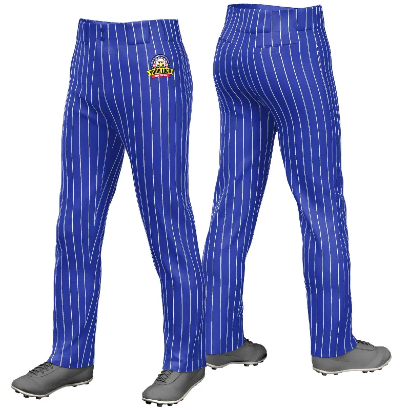 Deal Frenzy Custom Royal White Pinstripe Fit Stretch Practice Loose-fit Baseball Pants Deal Frenzy Custom Royal White Pinstripe Fit Stretch Practice Loose-fit Baseball Pants