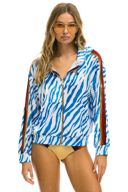 Special Promotion CLASSIC VELVET RELAXED ZIP HOODIE - BLUE TIGER