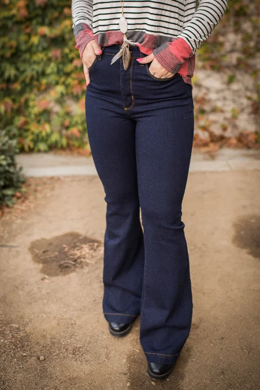 Lowest Price Daydreaming Dark Denim Flare Jeans