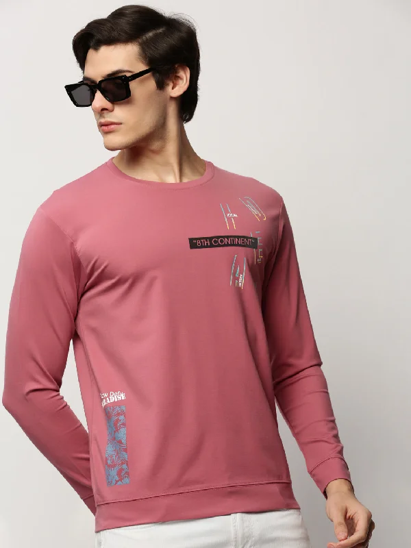 Don't Wait Men Mauve Graphics Casual Sweatshirts