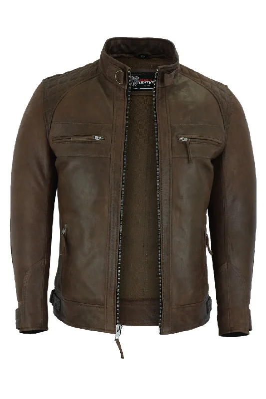 Bonus Savings VL550CBr Vance Leathers' Men's Cafe Racer Waxed Lambskin Chocolate Brown Motorcycle Leather Jacket Bonus Savings VL550CBr Vance Leathers' Men's Cafe Racer Waxed Lambskin Chocolate Brown Motorcycle Leather Jacket