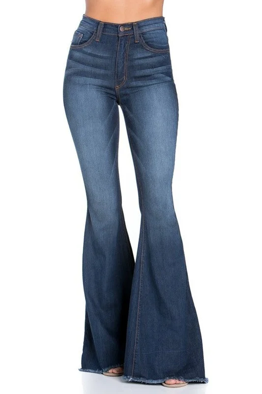 Big Deal Logan Bell Bottom Jean in Dark Wash