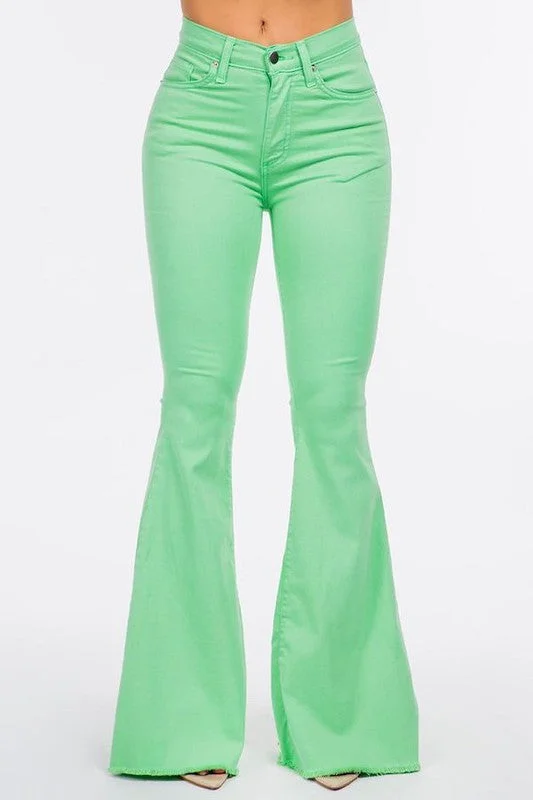 Special Buy Bell Bottom Jean in Lime Green- Inseam 32