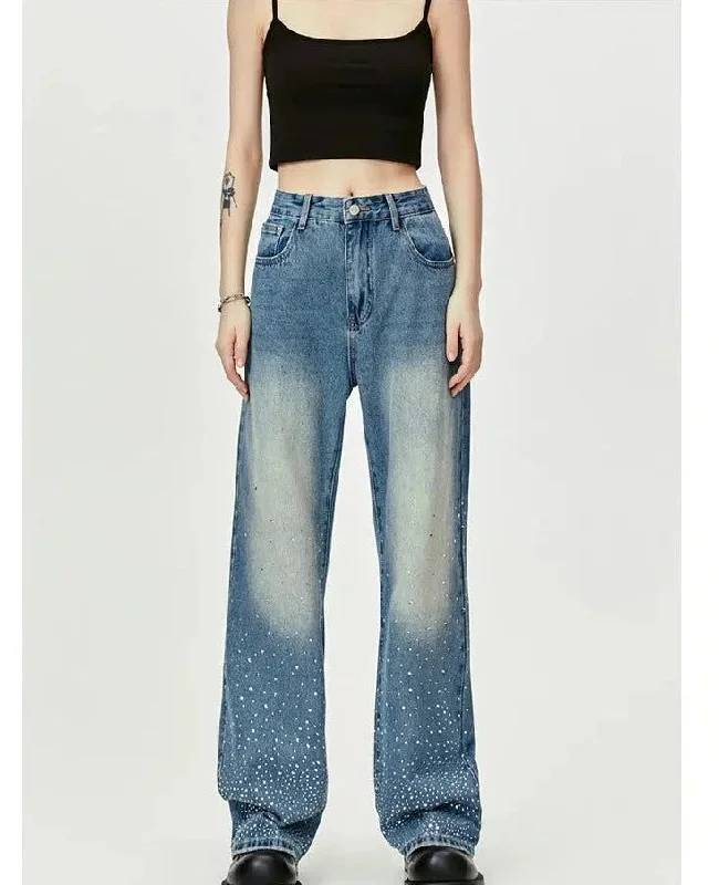 Online Only Washed Diamond Detail Jeans