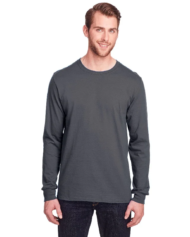 Today’s Deal Fruit of the Loom Adult ICONIC Long Sleeve T-Shirt | Charcoal Grey