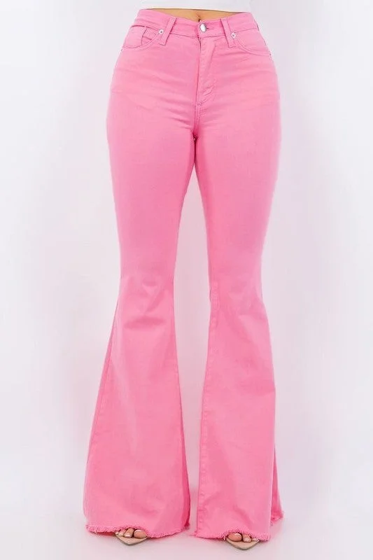 Massive Deal Bell Bottom Jean in Pink