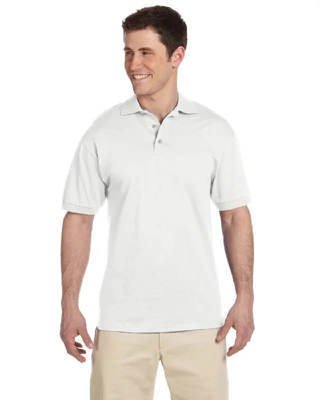 Weekend Savings Sensation Jerzees Cotton Jersey Knit Polo Shirt | White