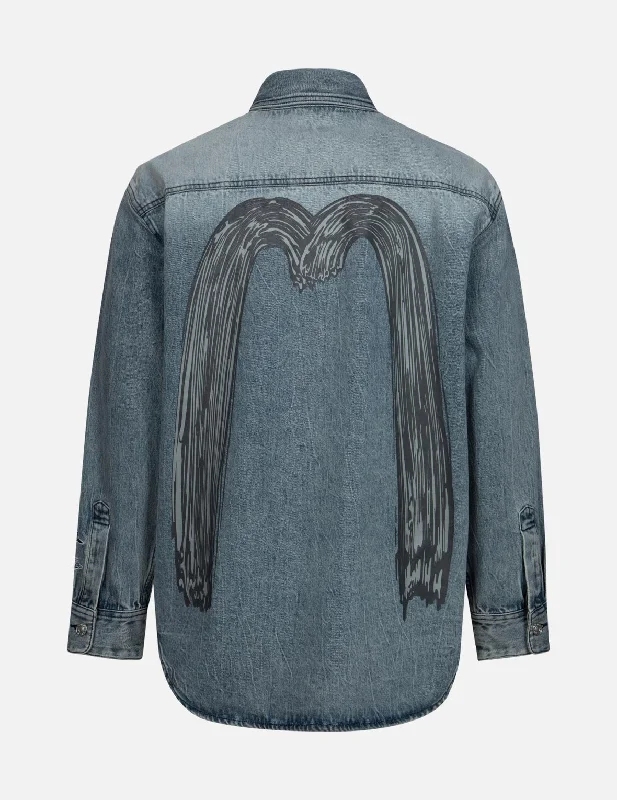 Daily Specials Brush Daicock Print Regular Fit Denim Shirt Jacket
