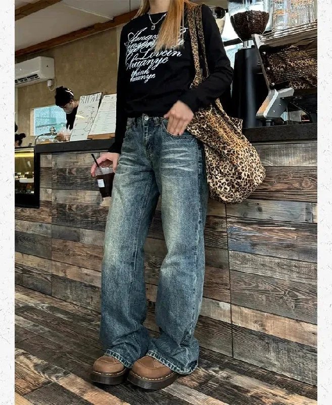 Steals and Deals Washed Distressed Low-Rise Jeans