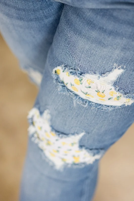 Weekend Specials to Delight Lemon Drops Judy Blue Patched Skinnies