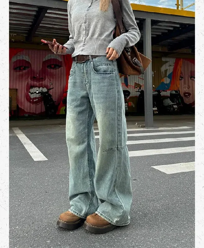 Quick Sale Faded Lettered Pocket Jeans