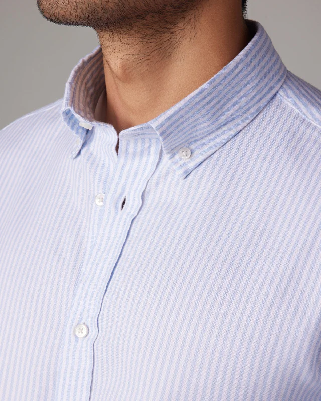 Extra Savings Light Blue Oxford Striped Shirt