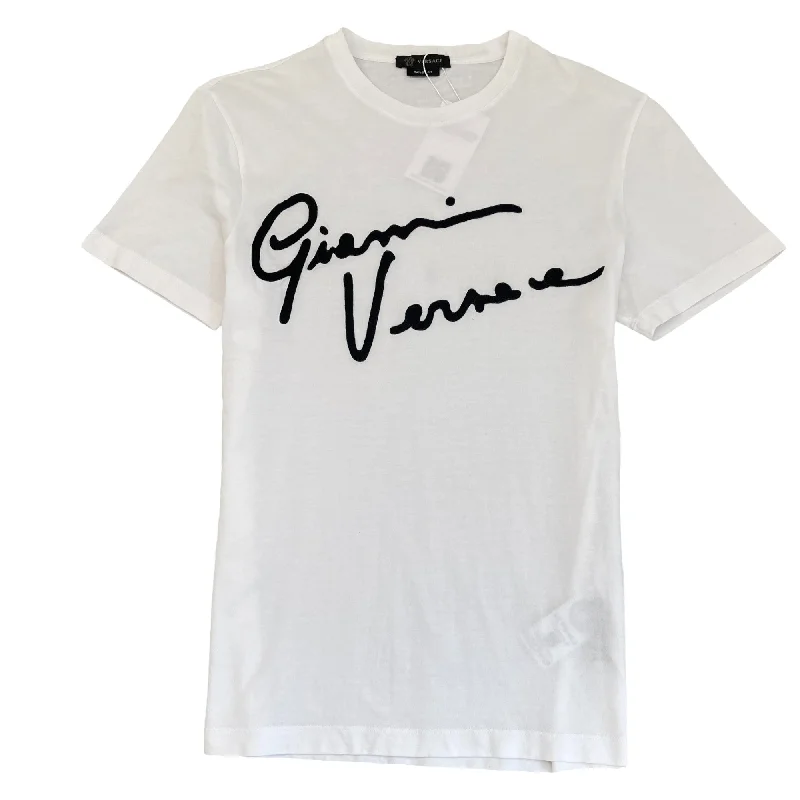 Deal Frenzy Men's Embroidered Logo T-Shirt White Size S