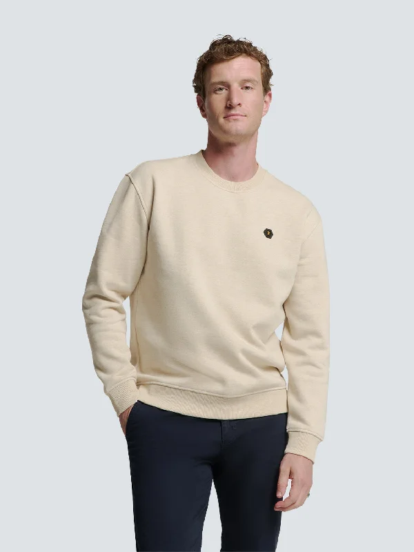 Big Discounts Mottled Sweater with Rubber Logo Patch | Cement