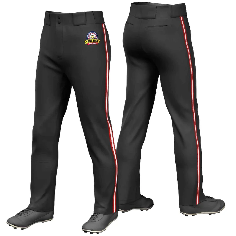 Lowest Price Custom Black Red White-Red Classic Fit Stretch Practice Loose-fit Baseball Pants Lowest Price Custom Black Red White-Red Classic Fit Stretch Practice Loose-fit Baseball Pants