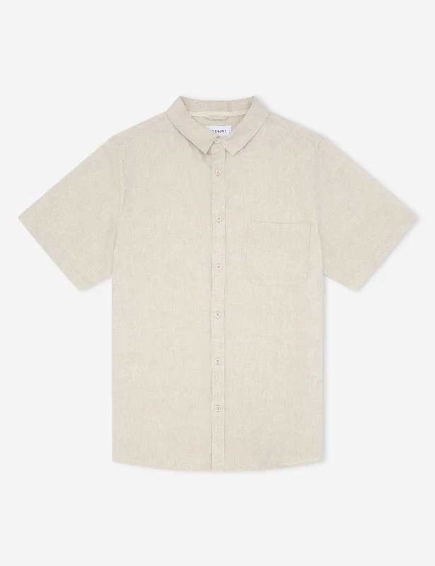 Great Deals Linen Short Sleeve Shirt - Natural