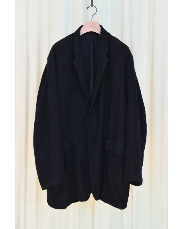 Overstock Sale カシミヤシルク フロックコート BLACK